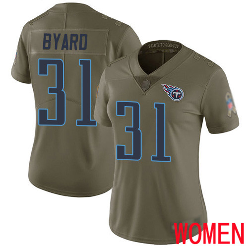 Tennessee Titans Limited Olive Women Kevin Byard Jersey NFL Football #31 2017 Salute to Service->women nfl jersey->Women Jersey